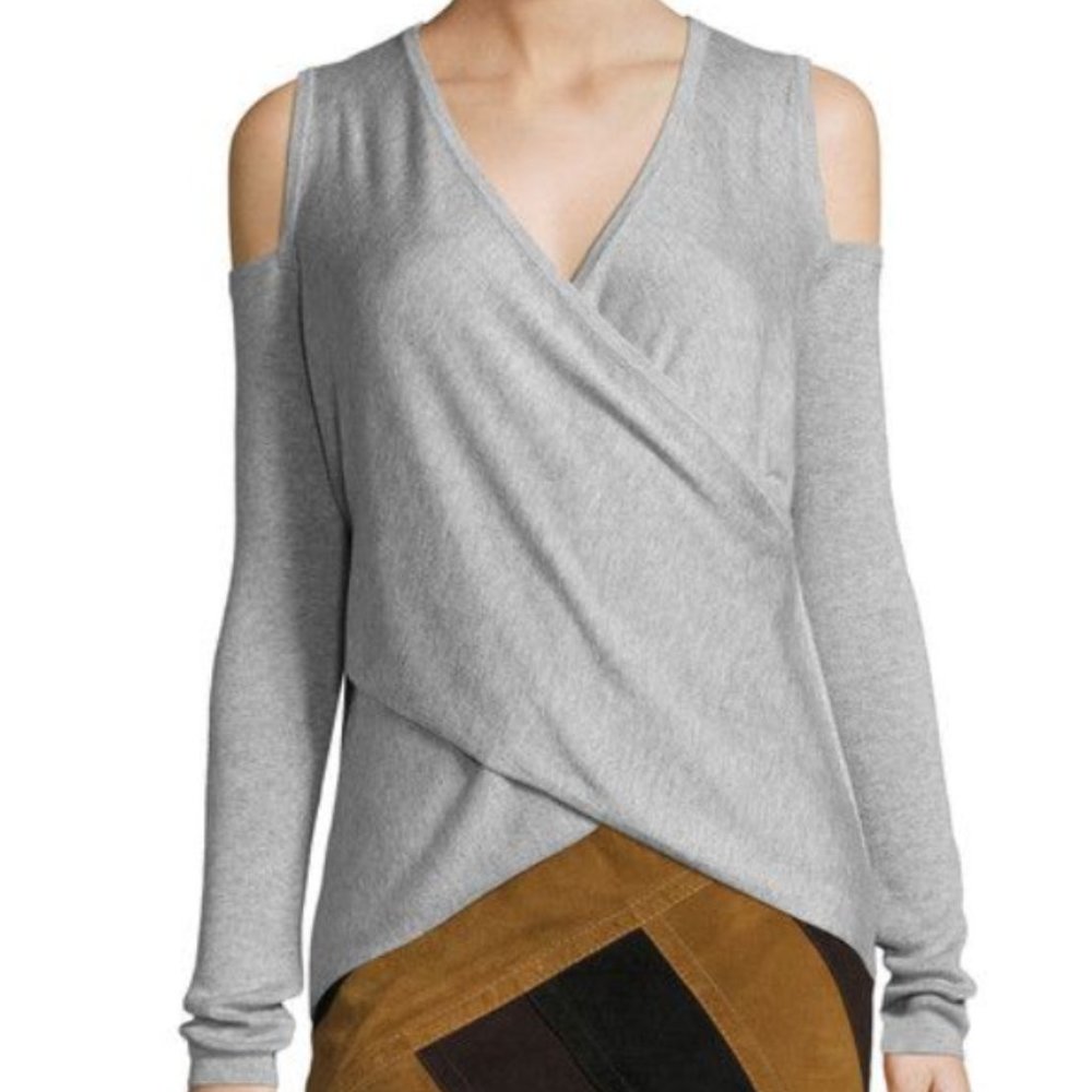 10 Crosby Derek Lam Melange Cold-Shoulder Surplice